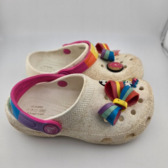 JoJo Siwa Crocs Fun Lab Kids Clogs | White Glitter | Size 12 - Picture 2 of 13